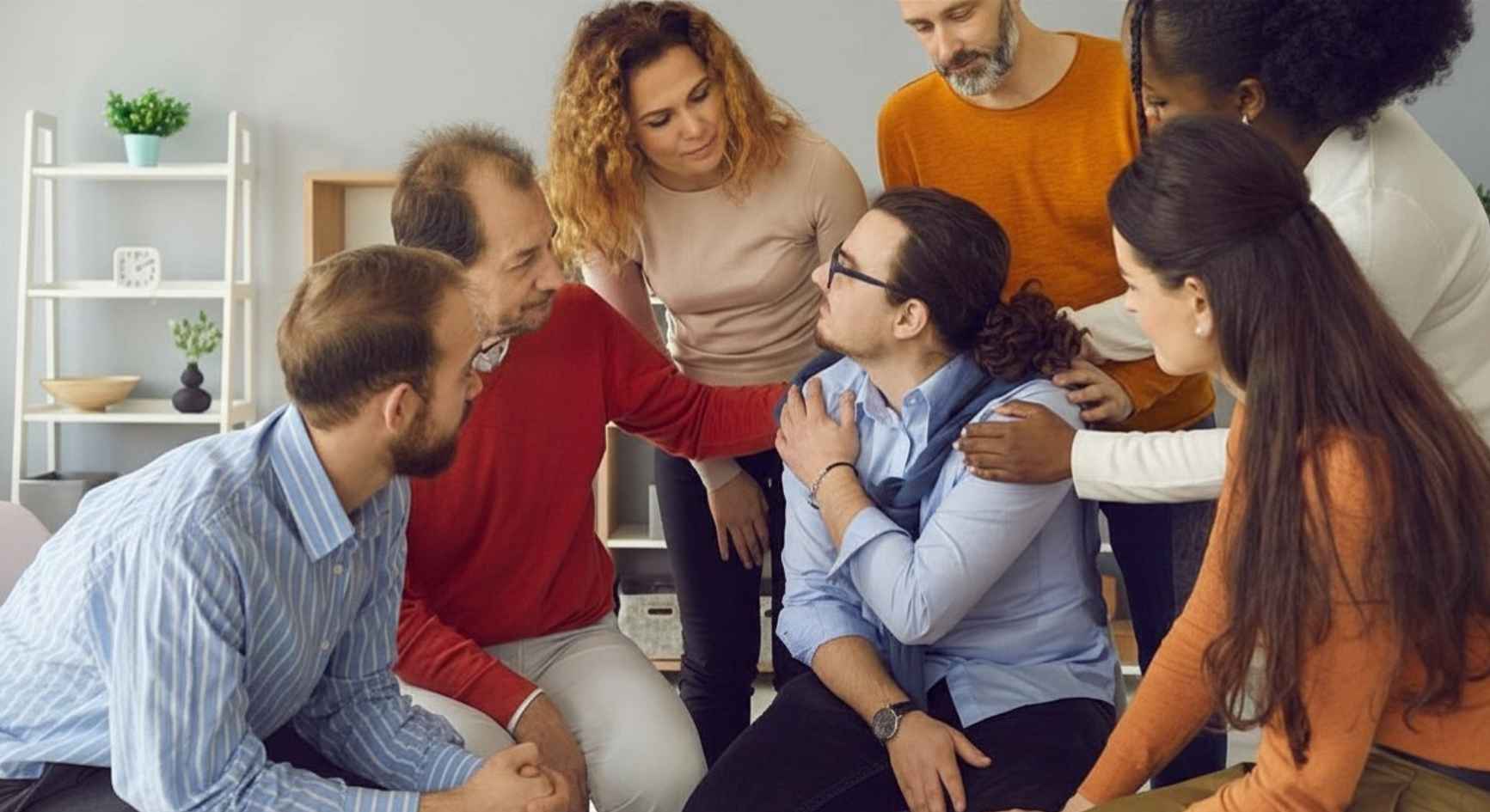 counseling community offering encouragement during a group session