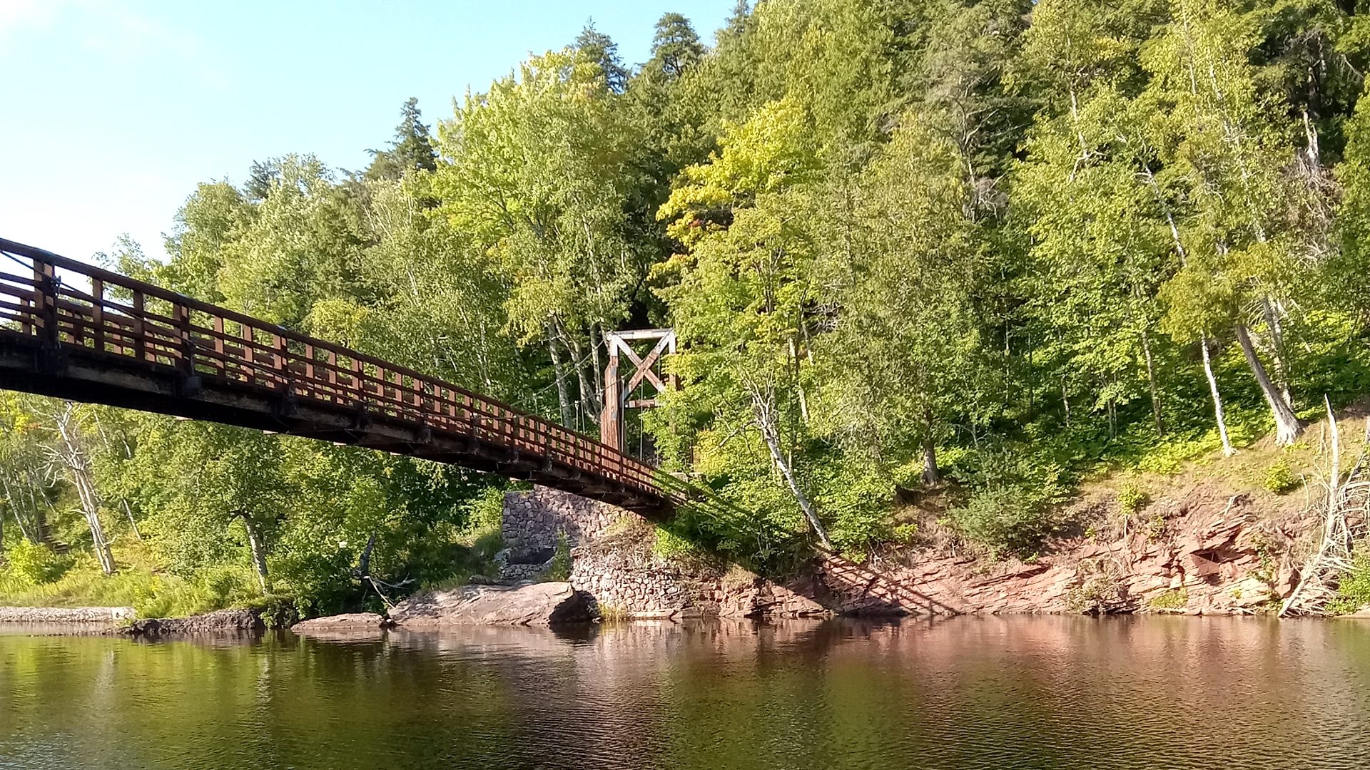 Wooden footbridge near Lake Superior, Wisconsin